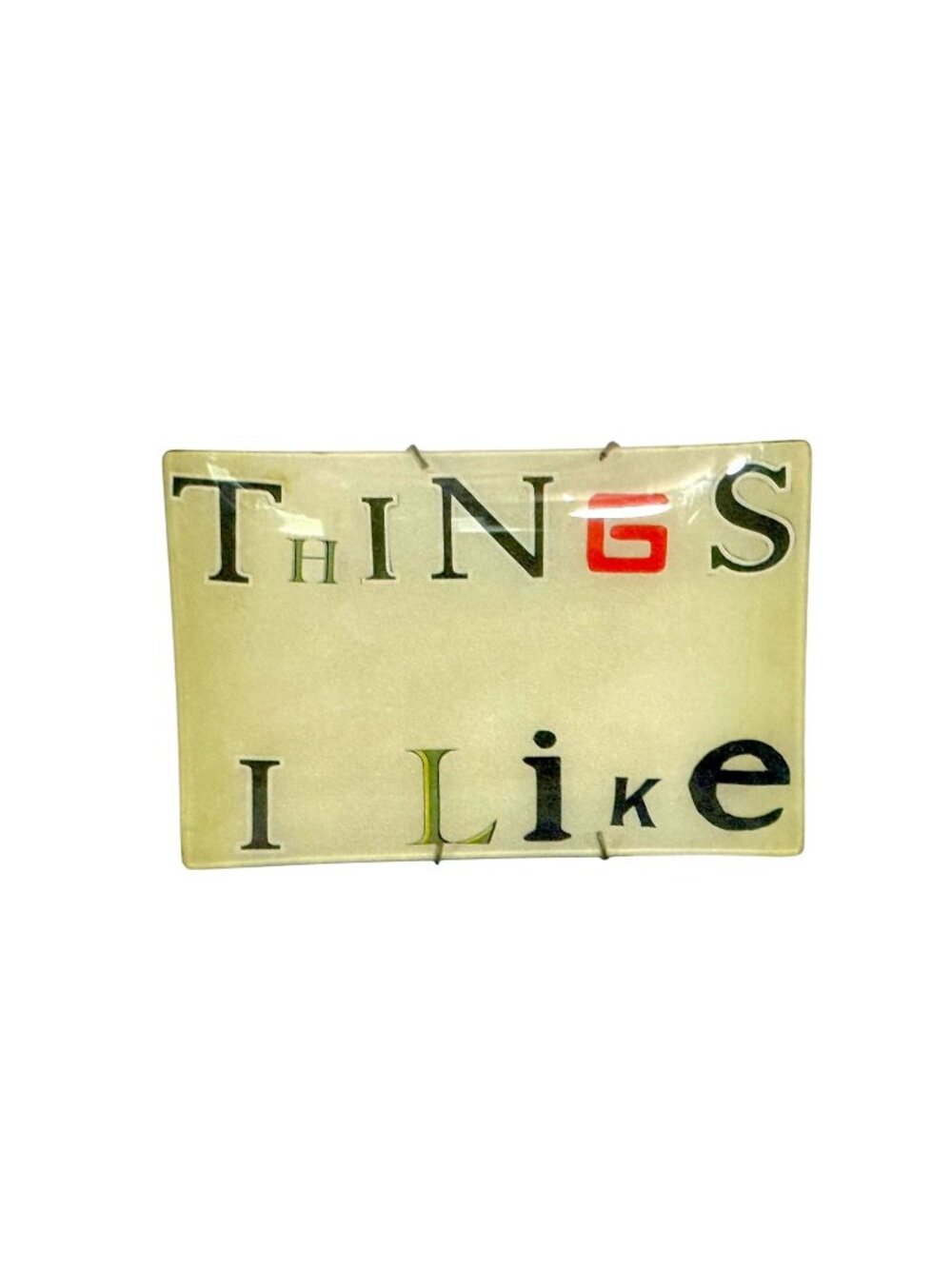 John Derian Glass Tray "Things I Like" Rectangular Signed Decorative Plate